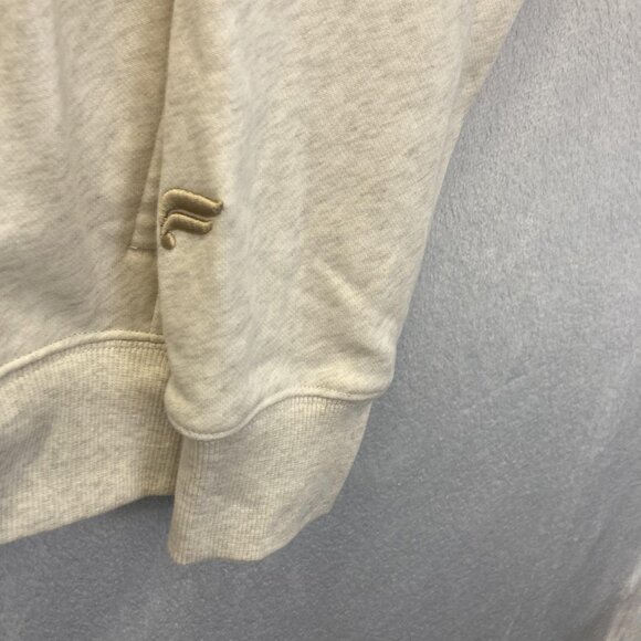 Fabletics 1/4 Zip Pullover Sweater Mens Medium Oatmeal Athletic Raglan Comfy - Picture 7 of 16